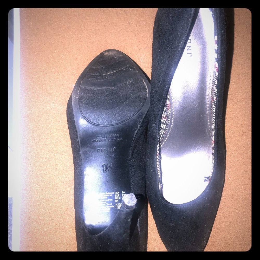 Black Suede Women’s Heels (size 9W)